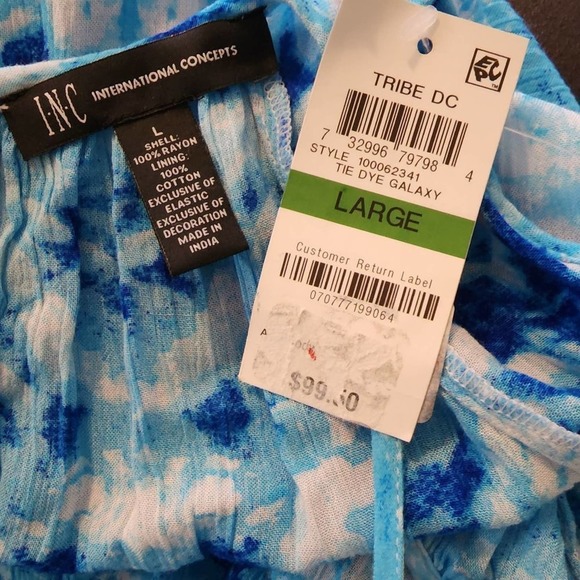 INC. Tie dye cold‎ shoulder long sleeve shirt size large new!!! - Picture 5 of 11